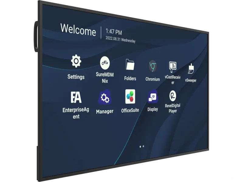 ViewSonic Presentation Display 65" LED, 3840x2160, 450 nits, 1200:1, HDMI in x 2, USB-C x 1, HDMI out x 1, w/ RS232 in x 1, USB 2.0 x 1, USB
