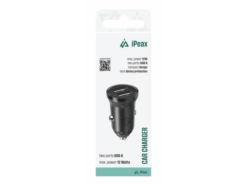 iPEAX Car Charger CL-01, 2,4A, 2x USB-A BLACK