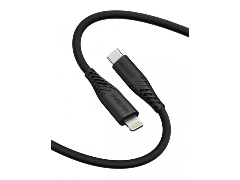 Swissten DATA CABLE SOFT SILICONE USB-C / LIGHTNING 1.5 M 30W BLACK