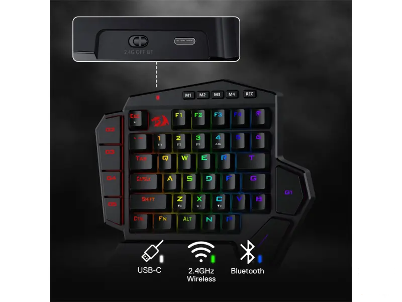 Redragon Tastatura Diti PRO K585RGB Mechanical Gaming, Red