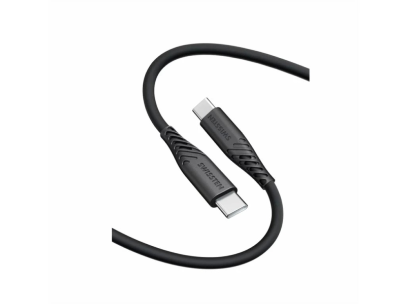 Swissten DATA CABLE SOFT SILICONE USB-C / USB-C 0,4 M BLACK