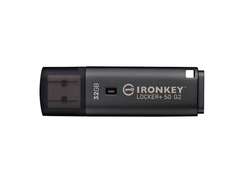KINGSTON IronKey Locker+ 50 G2 Encrypted USB Flash Drive, 145/115 MB/s Read/Write, USB Type-A