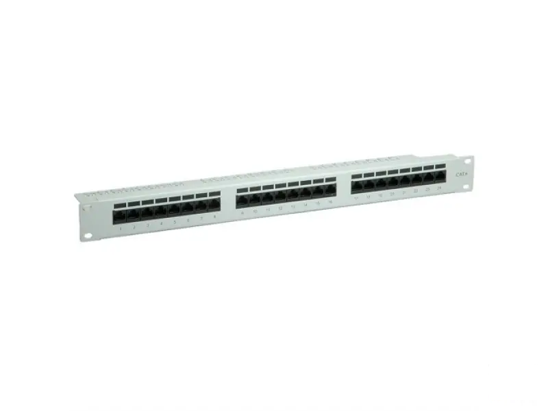 Rotronic 26.99.0355 Value 19" patch panel, UTP, Cat. 6, 24 ports, gray