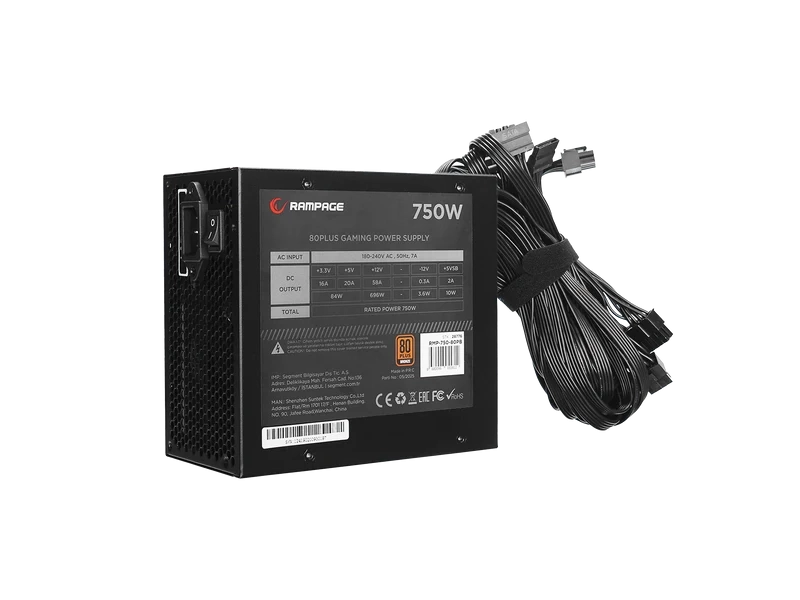 Rampage Napajanje RMP-750-80PB 750WAPFC 14cmFan 80 Plus Bronze