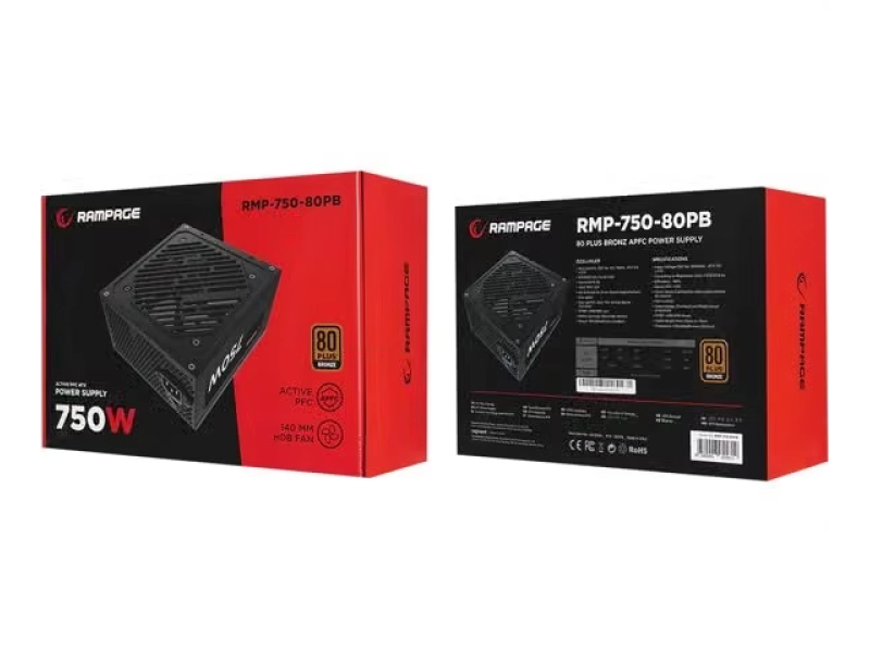 Rampage Napajanje RMP-750-80PB 750WAPFC 14cmFan 80 Plus Bronze