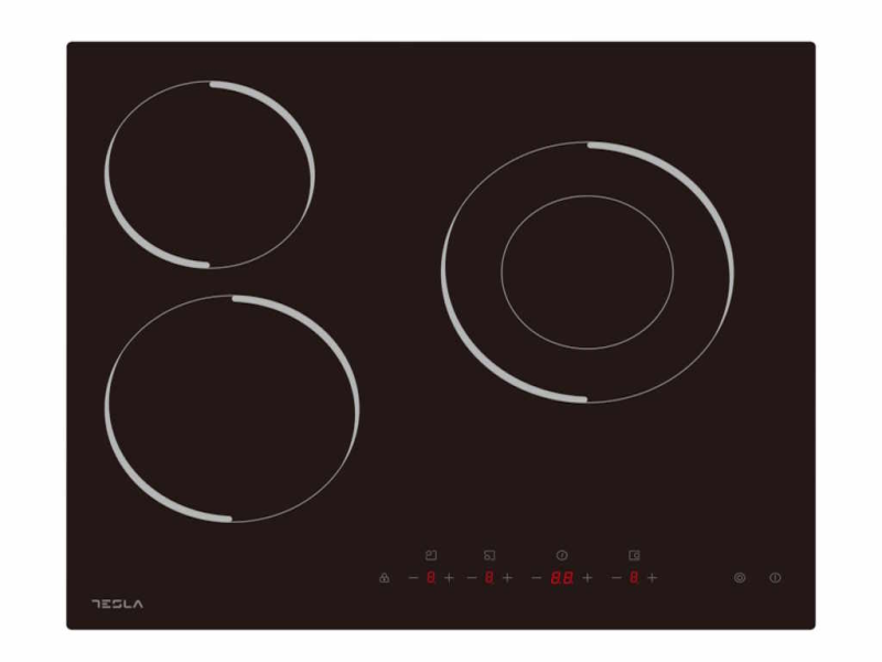 Tesla HV6300MB ugradna keramička ploča, 3 grejne zone (jedna proširena), touch control, 60cm