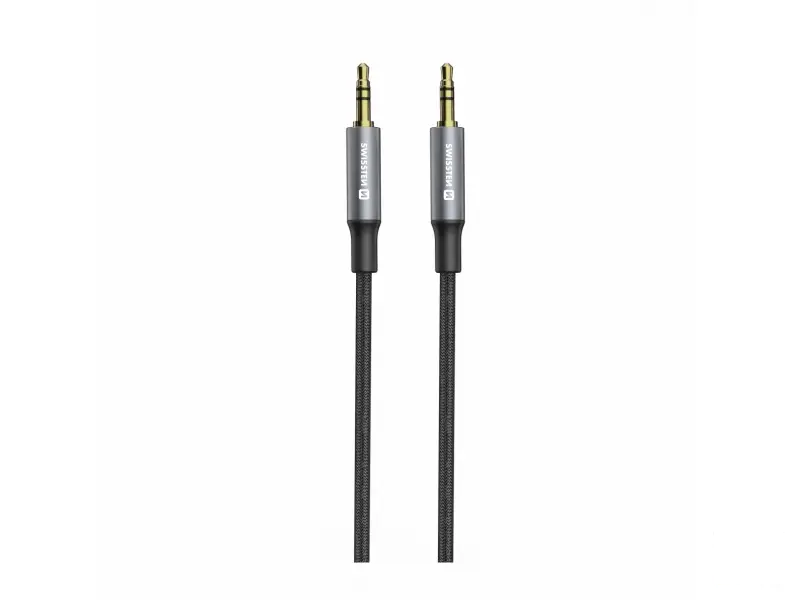 Swissten Audio kabl Textile Jack (male) / Jack (male) 1,5 M Black