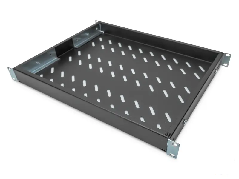 Digitus Polica fiksna 483 mm (19"), do 50 kg, 44.5×482×350‑500 mm, crna