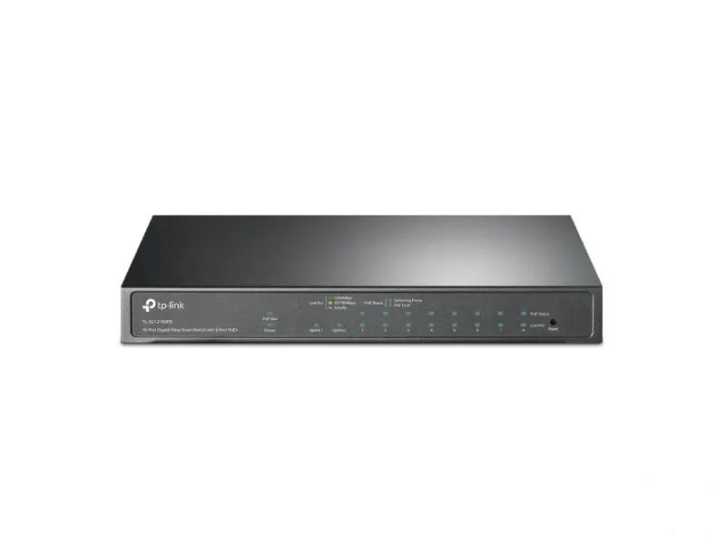TP-LINK TL-SG1210MPE 10-Port Gigabit Easy Smart Switch with 8-Port PoE+, 123 W PoE budget