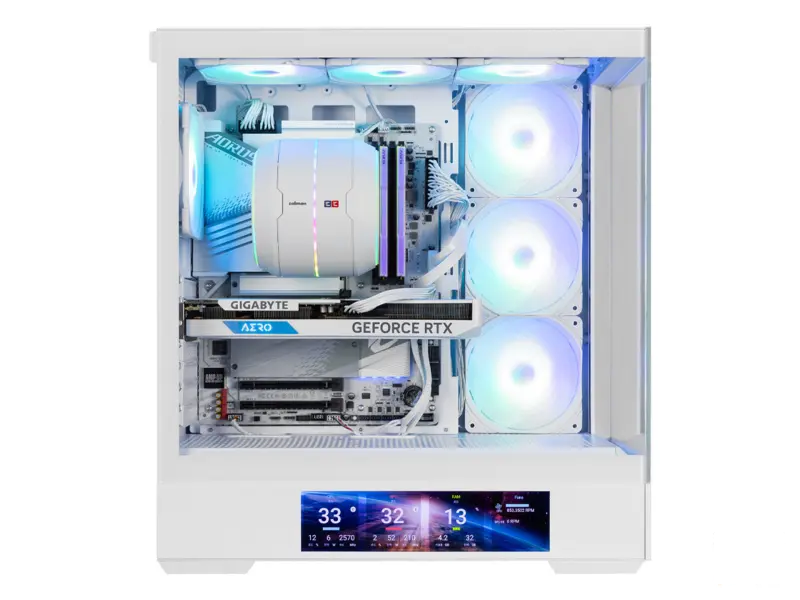 Zalman CASE P40 DS White 4x120 ARGB 9.1" LCD