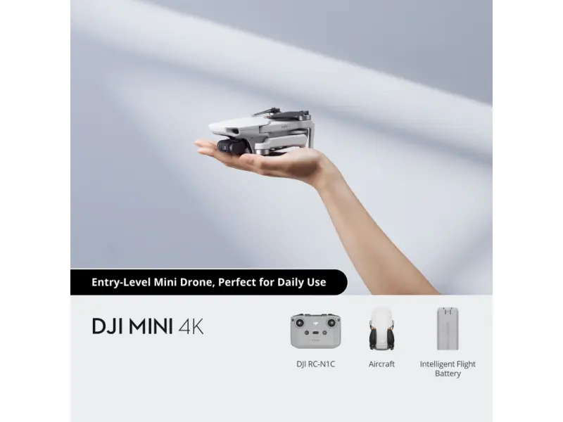 DJI MINI 4K - 4K/30fps, 12MP, 4 Zoom, 31-Min Max Flight Time, 10km Video Transmission,246g,Class C0