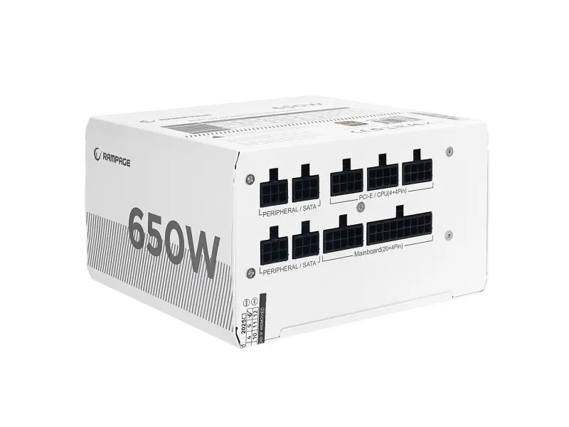 Rampage Napajanje MATE M650-80PB 650W 80+ Bronze Full Modular Active PFC White