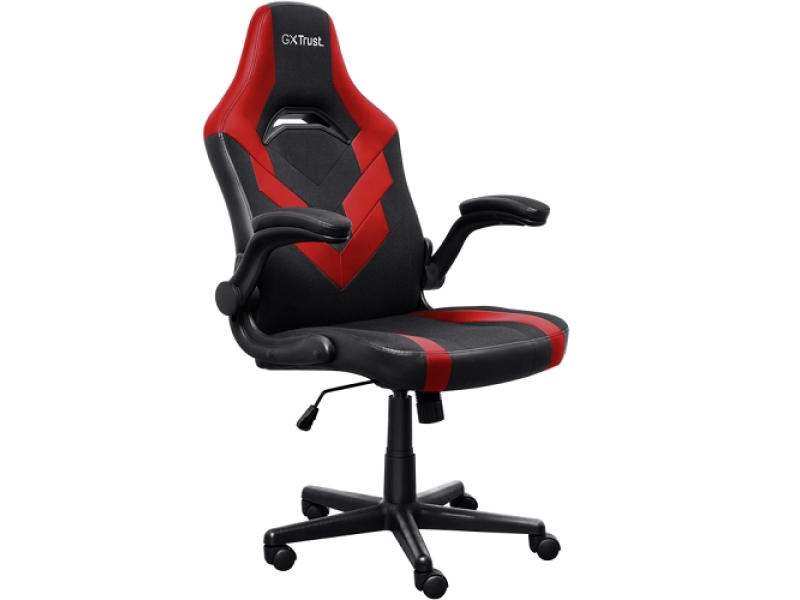 TRUST GXT 703R Riye Comfortable adjustable gaming chair,flip-up armrests,Max weight 140kg,Red