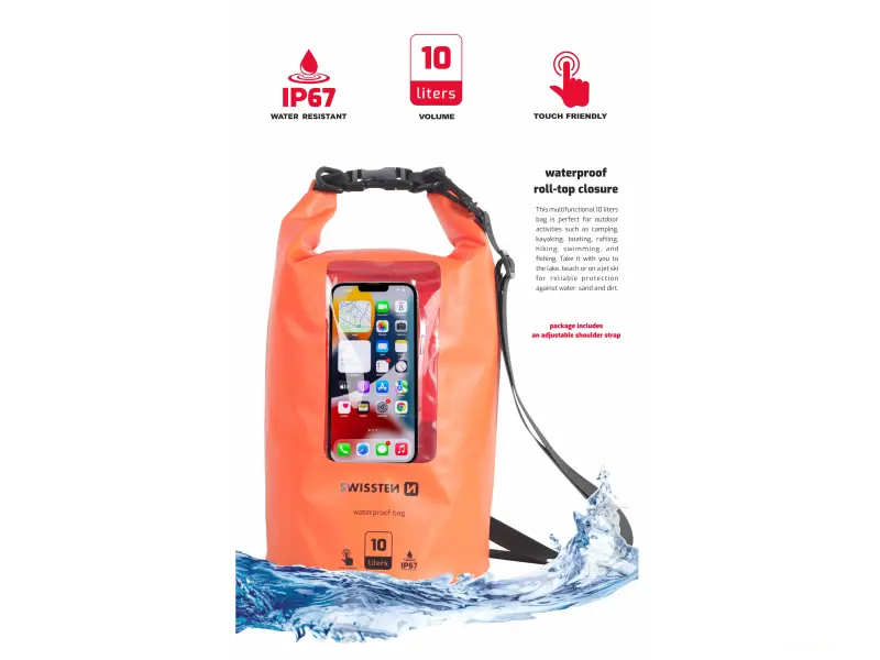 Swissten Case Waterproof 10L, Orange