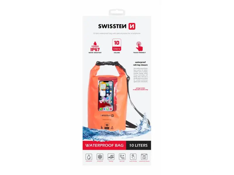 Swissten Case Waterproof 10L, Orange