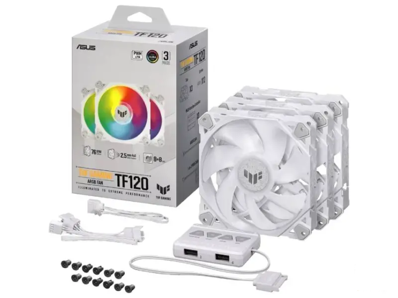 ASUS TUF GAMING TF120 ARGB WHITE EDITION 3IN1 ventilator 