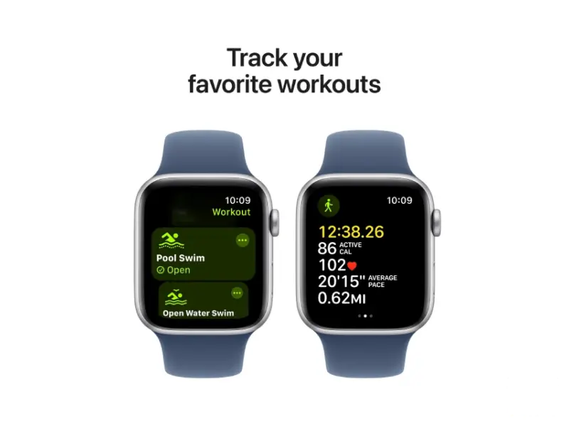 APPLE Watch SE2 v3 GPS 44mm Silver Alu Case with Denim Sport Band - S/M (mxeq3qv/a) 