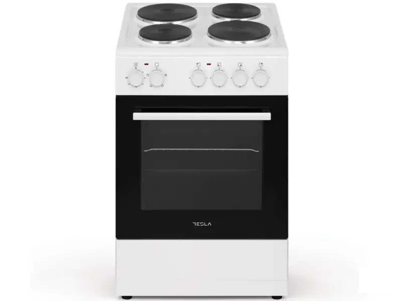 Tesla CS5400SW električni šporet, 4 ringle, kapacitet 48l, en. klasa A, 50x50x83, bijeli