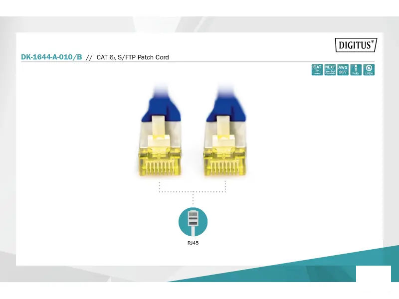 Digitus Kabl S-FTP patch CAT6A 1m plavi