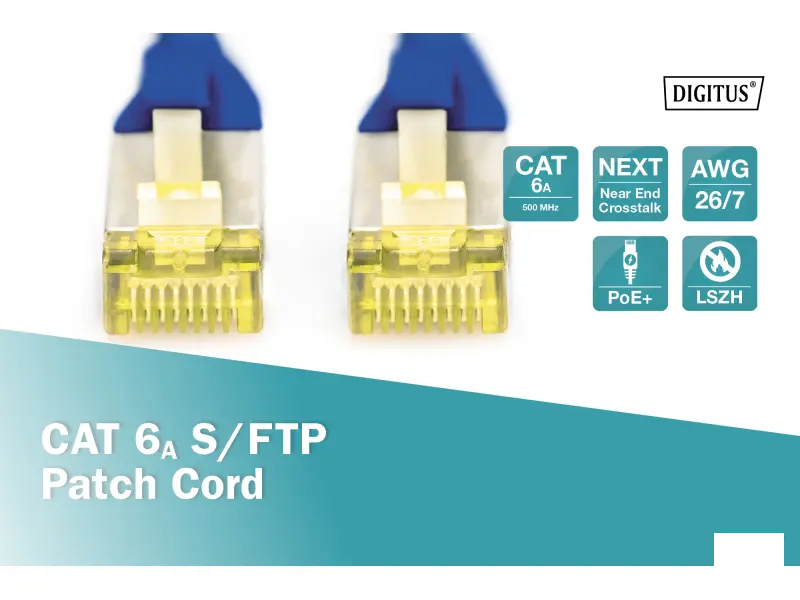 Digitus Kabl S-FTP patch CAT6A 1m plavi