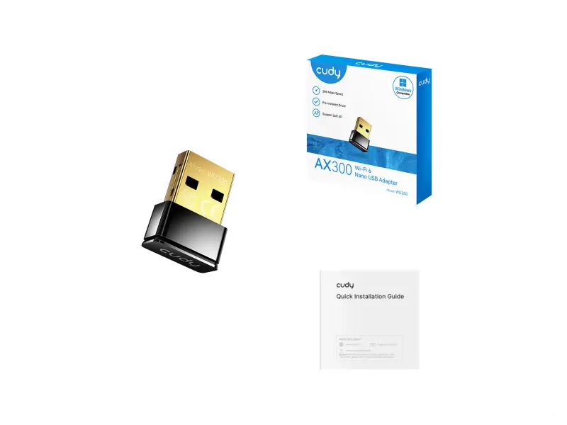CUDY Adapter WU300 AX300 Nano USB Wi-Fi 6