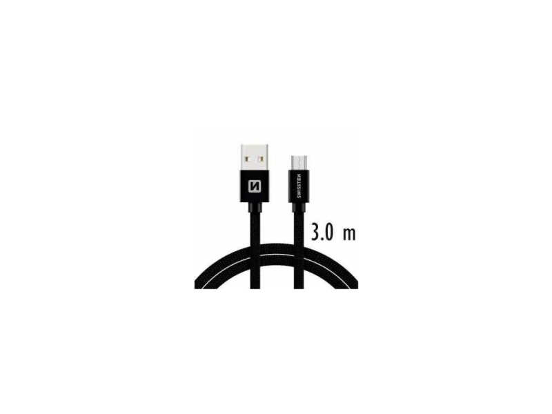 Swissten DATA CABLE TEXTILE USB / USB-C 3.0 M BLACK