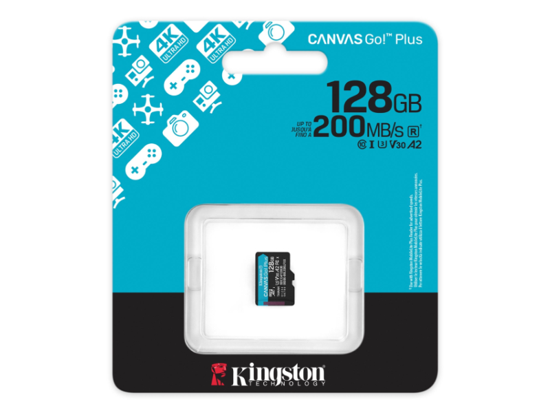 KINGSTON Memorijska kartica U3 V30 microSDXC 128GB Canvas Go Plus 200MB/s A2 SDCG4/128GBSP