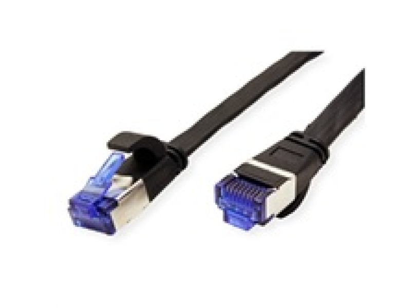Rotronic 21.99.0835 VALUE Cat.6A (Class EA) FTP kabl, U/FTP, extra-flat 5m, crni