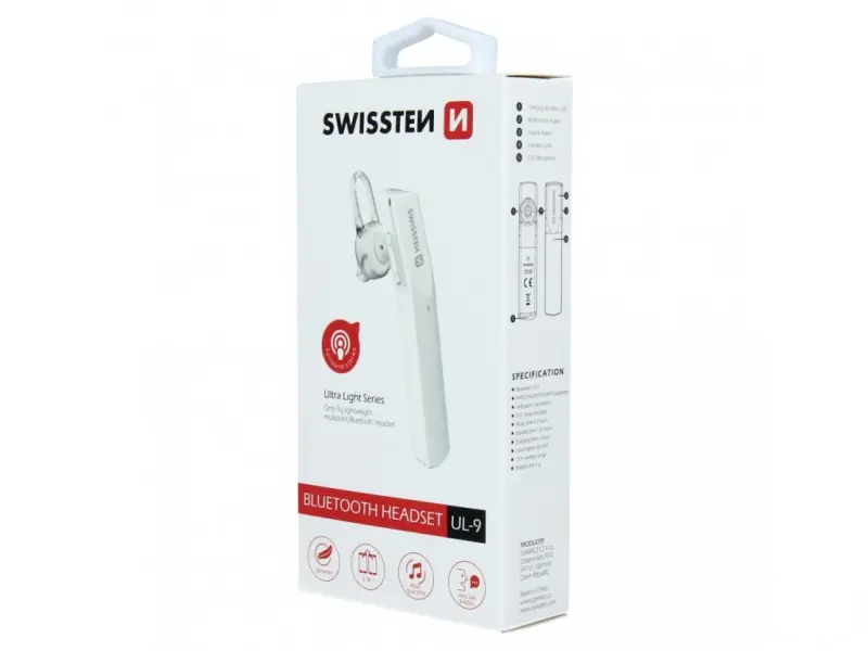 Swissten Slušalice Bluetooth Ultra Light UL-9 White