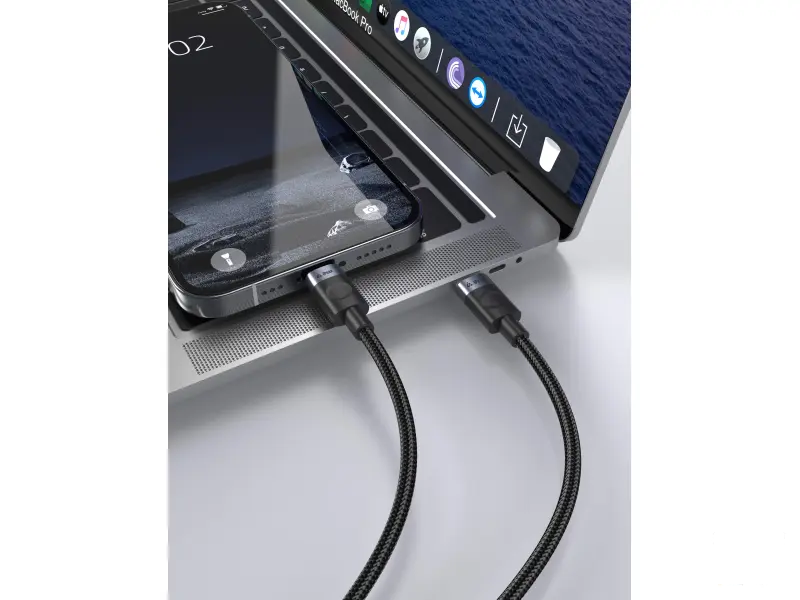 iPEAX Kabl Textile Type-C/Type-C 1m, USB 2.0 Black