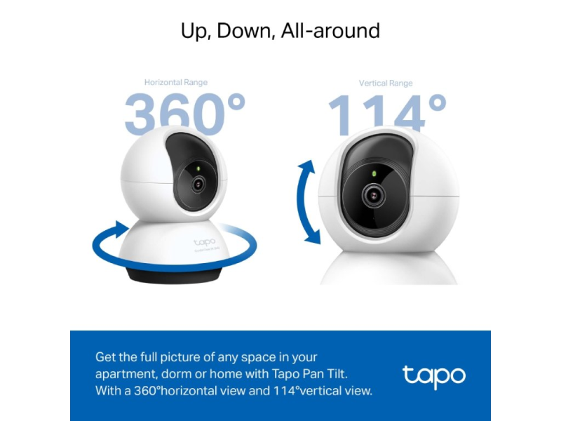TP-LINK TAPO C220 2K 4MP QHD Pan/Tilt Home Security Wi-Fi Camera, Smart AI Detection, Two-Way Audio