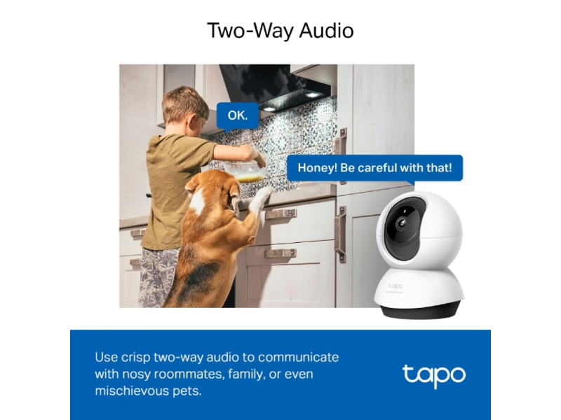 TP-LINK TAPO C220 2K 4MP QHD Pan/Tilt Home Security Wi-Fi Camera, Smart AI Detection, Two-Way Audio