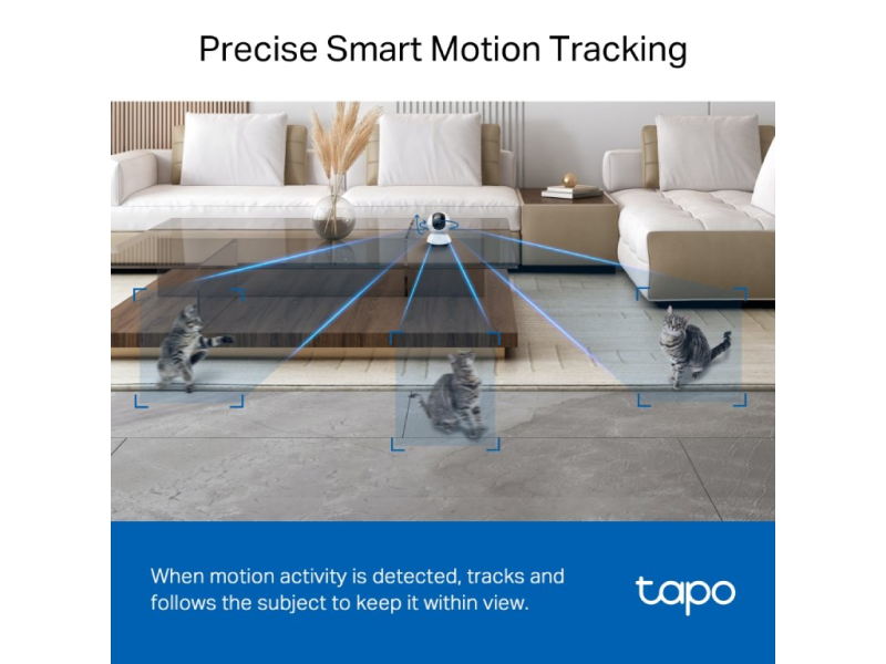 TP-LINK TAPO C220 2K 4MP QHD Pan/Tilt Home Security Wi-Fi Camera, Smart AI Detection, Two-Way Audio
