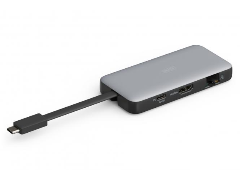 Digitus Hub Type-C - 7-Port, HDMI, 2x USB 3.2, Rj45, SD, MicroSD, PD