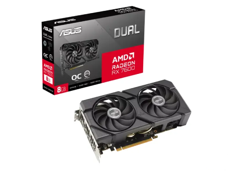 ASUS AMD Radeon RX 7600 EVO 8GB DUAL-RX7600-O8G-EVO 