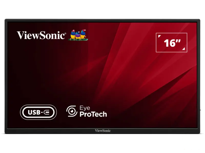 ViewSonic Monitor VA1650 15.6", 1920 x 1080, HDMI x1, Type C x1, 1W x2 Speaker, Black