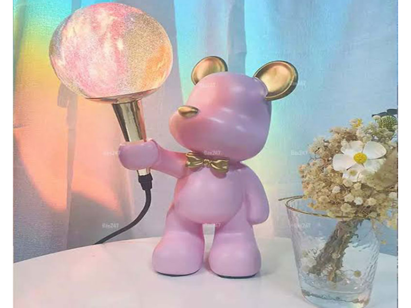MARLUX L14 dekorativna stona lampa roze sa roze kuglom