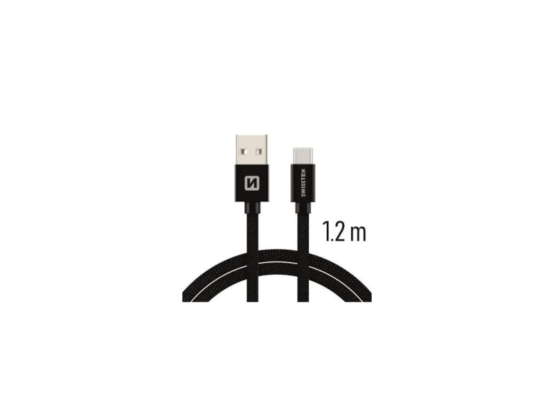 Swissten DATA CABLE TEXTILE USB / USB-C 1.2 M BLACK