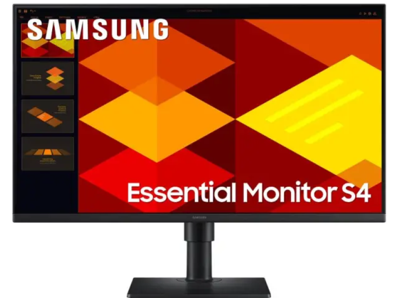 SAMSUNG Essential IPS Monitor S4, 23.8", FHD 1920 x 1080, 100Hz, 5 ms, DP/HDMI*2/USB Hub, HAS, PIVOT