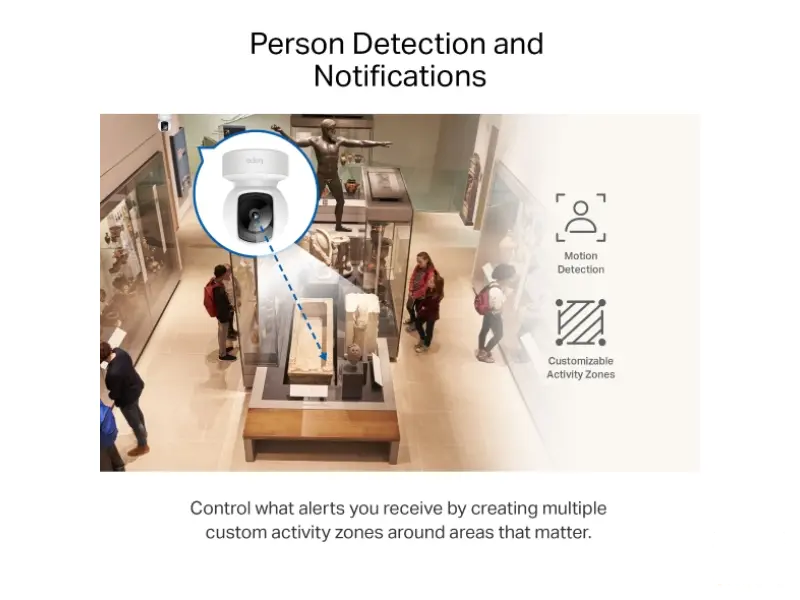 TP-LINK TAPO C212 Pan/Tilt Home Security Wi-Fi Camera, 2K, 3MP, Person Detection, Motion Tracking
