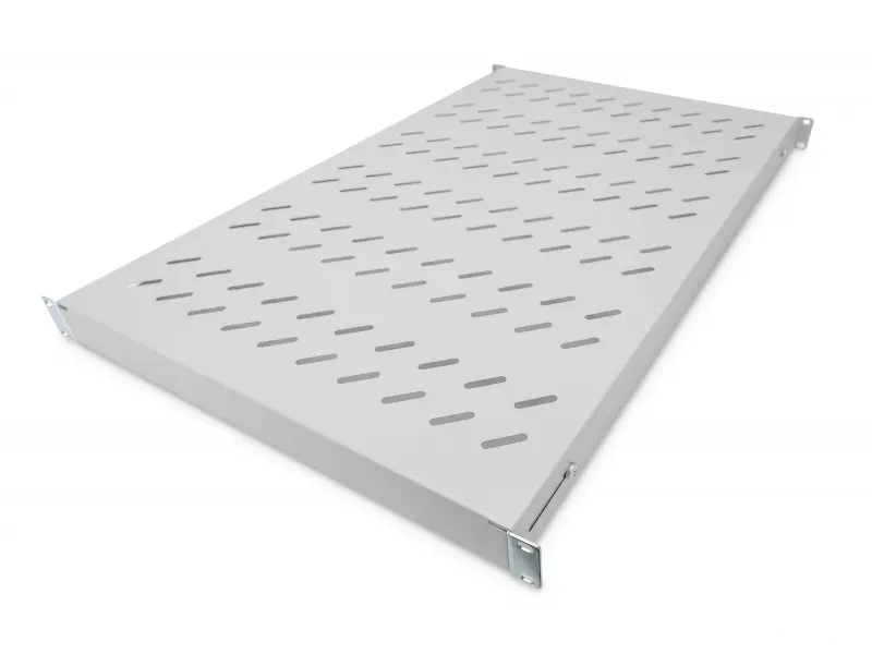 Digitus Polica fiksna 483 mm (19"), nosivost do 50 kg, 44,5×482×700–900 mm, siva