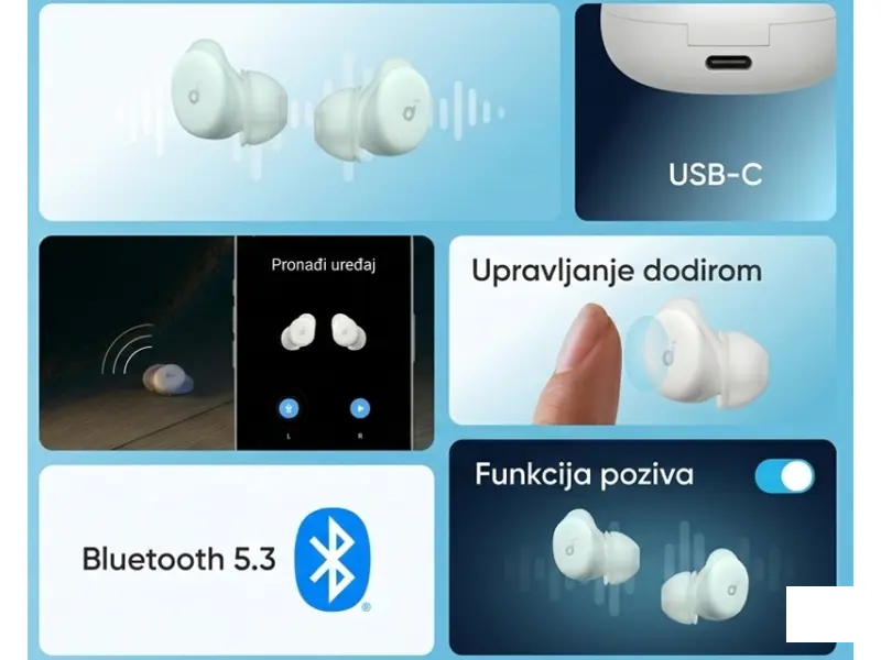 ANKER Soundcore Sleep A30 Noise Masking BT bežične bubice bele 