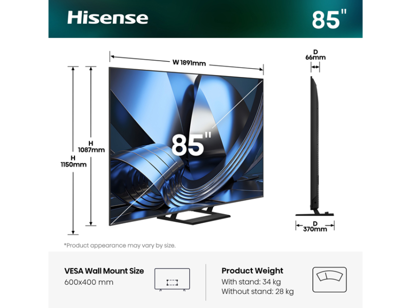 HISENSE 85 inča 85U7SE ULED Mini-LED 4K UHD Smart TV