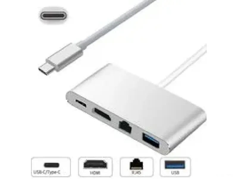 E-GREEN Adapter USB 3.1 tip C (M) - HDMI +USB 3.0 +Tip