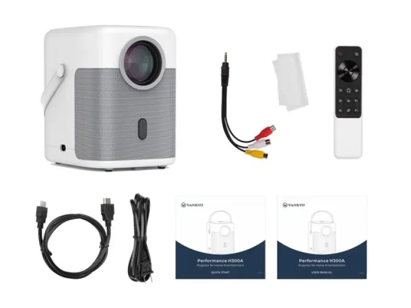 Vankyo Projektor H300A, FHD,220 ANSI,BT 5.1,Wifi 6,Android 9.0 1G + 8G,Speaker 5W,HDMI,AV,USB