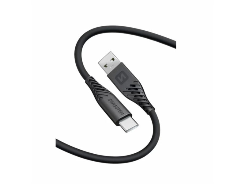 Swissten DATA CABLE SOFT SILICONE USB / USB-C 0,4 M BLACK