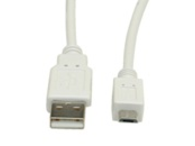 Rotronic 11.99.8755 VALUE USB 2.0 Cable, A - Micro B, M/M, bijeli, 3 m