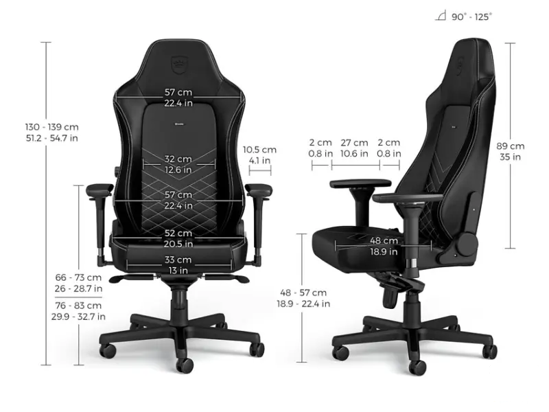 NOBLECHAIRS HERO Gaming stolica crno-platinum bela 