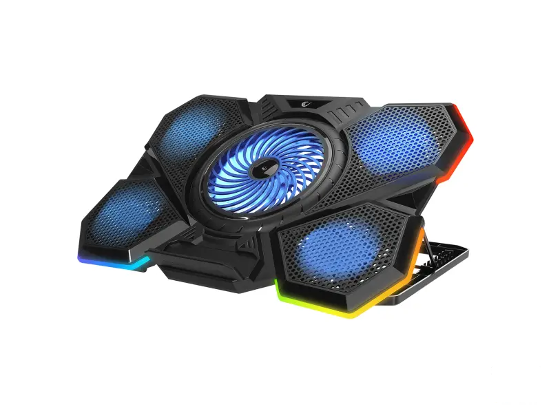 Rampage Cooling stand AD-RC13 BELLATRIX 5 Fan RGB, 2x USB, 15-17"