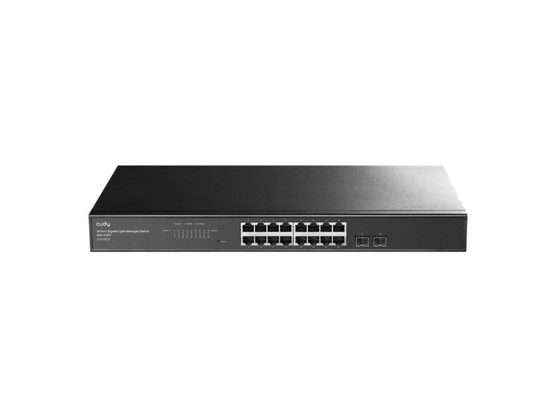 CUDY Switch GS1016ES2, 16x 10/100/1000Mbps RJ45 ports + 2x 1.25G SFP, Managed, SNMP, Metal, Rackmount